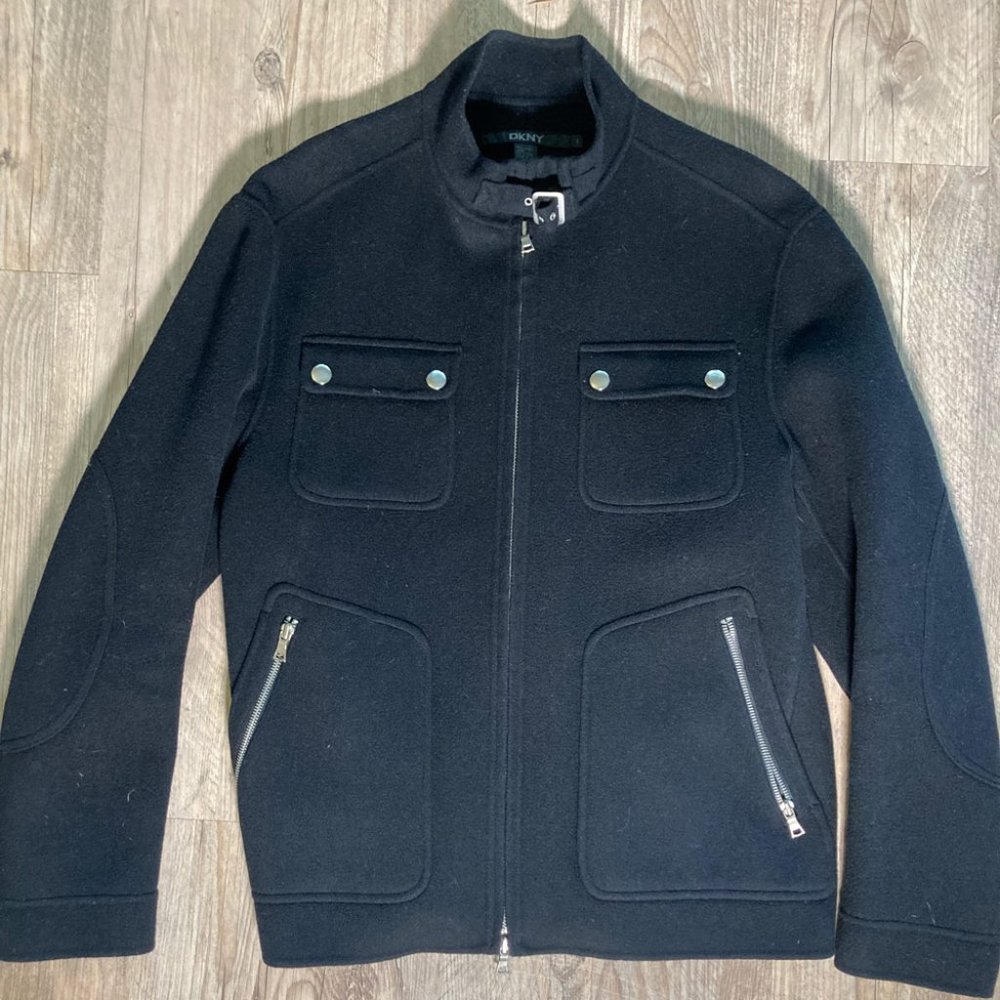 DKNY Wool/Laine Black Jacket, Size L